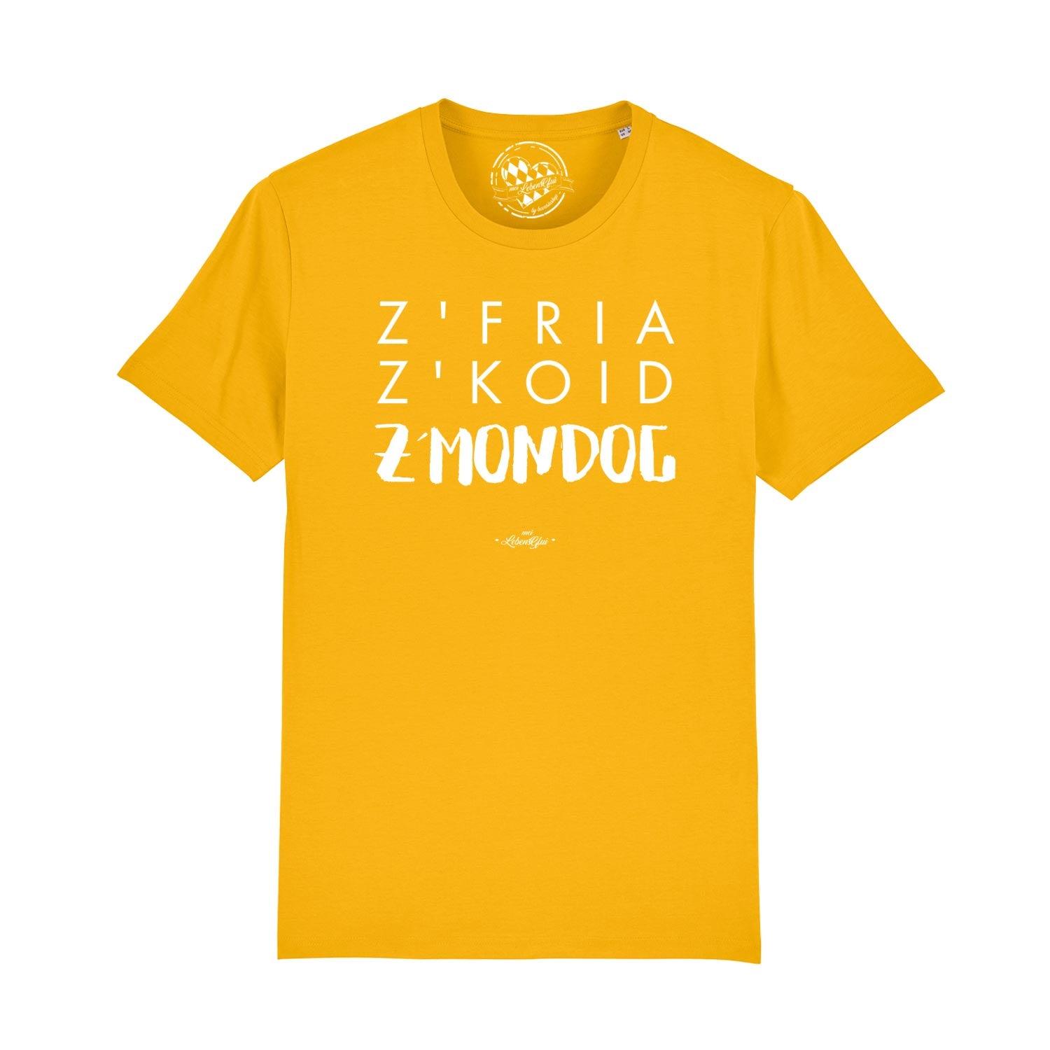 Herren T-Shirt "Z'fria z'koid z'Mondog..." - bavariashop - mei LebensGfui